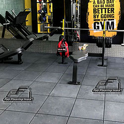 gym rubber flooring with grey tiles